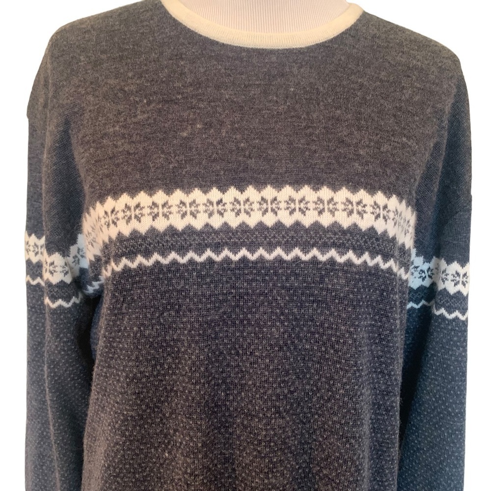 Partners navy and cream winter print sweater